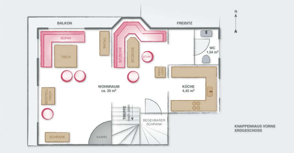 Reither Almen - Ferienwohnung Knappenhaus vorne - Erdgeschoß