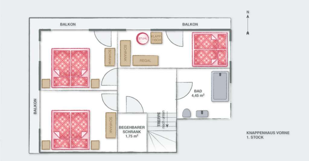 Reither Almen - apartment Knappenhaus frontside - first floor